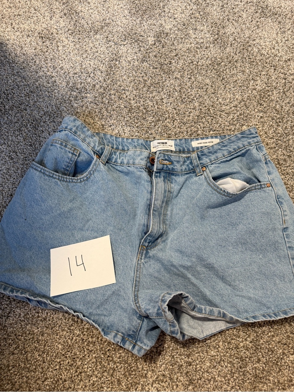 Cotton On Light Blue High-Rise Denim Shorts
